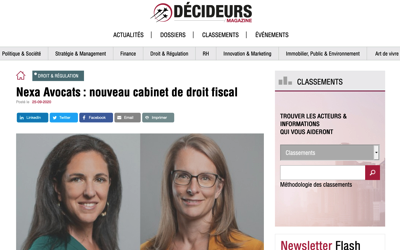 Nouvel article sur Nexa Avocats dans Décideurs